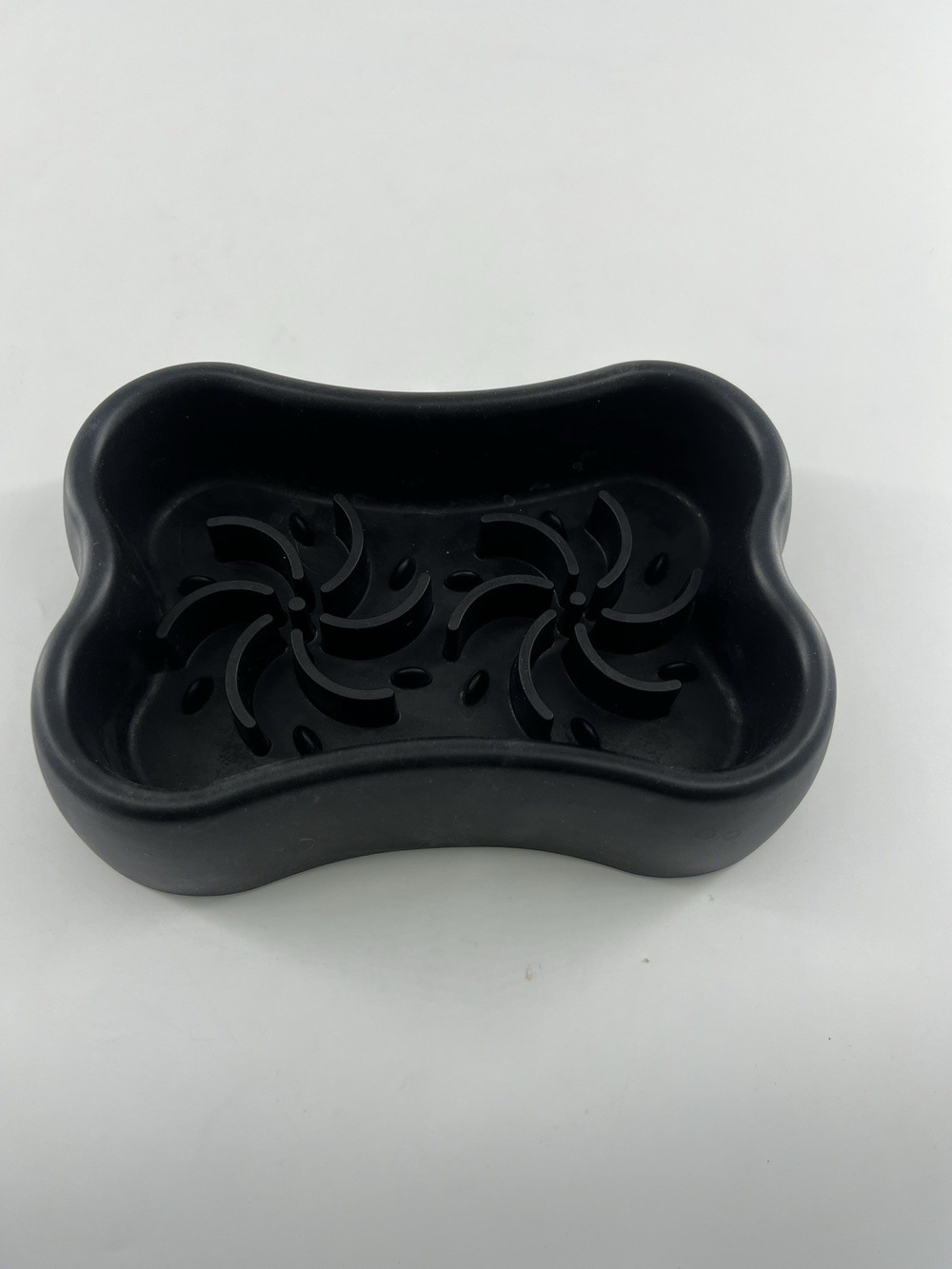 Silicone Slow Feeder Dog Bowl Black Bone Pattern | Food-Grade Non-Slip Dog Dish